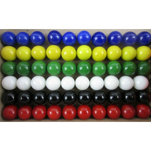 60 Solid Color Replacement Marbles Set run Chinese Checker Dirty Game GLASS 14mm
