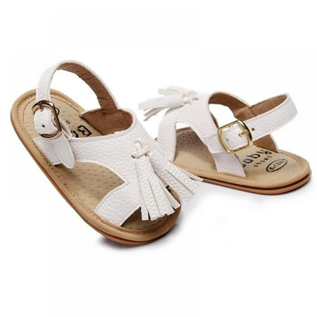 

Baby Tassel PU Sandals Anti-slip Soft-Sole Solid Color Casual Shoes