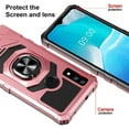 thumbnail image 3 of Compatible for AT&T Maestro 3 Case w/Tempered Glass Screen Protector [Military Grade] Ring Car Mount Kickstand Shockproof Hard Phone Case - Rose Gold, 3 of 7
