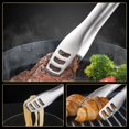 thumbnail image 3 of Reheyre Multifunctional Auto Open Stainless Steel Food Clip Hollow Long Handle Anti scald Ideal for Steak Bread and More Versatile Kitchen and BBQ Tool, 3 of 11