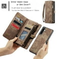 thumbnail image 3 of CaseMe Leather Case for Samsung Galaxy A17,2 in 1 Detachable Wallet Case with 8-Card Holder Zipper Bills Slot,Magnetic Shockproof Flip Leather Cover Zipper Pocket Phone Cases,Brown,For Galaxy A17, 3 of 7