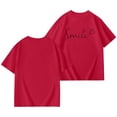 thumbnail image 6 of BUWTTER Girls T Shirts Oversized Short Sleeved Top Casual Letter Print Summer Loose Fit Plus Size Basic Wine Shirt Size 7-8 Y, 6 of 8