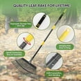 thumbnail image 5 of Garden Leaf Rakes, 6FT Rake for Lawns Heavy Duty 25 Metal Tines 18.5 inch Wide, Adjustable Steel Handle, Rakes for Leaves, Gathering Shrub, Grass, Flower Beds, 5 of 10