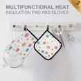 thumbnail image 3 of 2 PCS Oven Baking Gloves Set Heat Resistant Oven Mitt & Pot Holder Set Cooking Mitts Kitchen Home Supplies Small Watercolor Splashes and Dots, 3 of 5