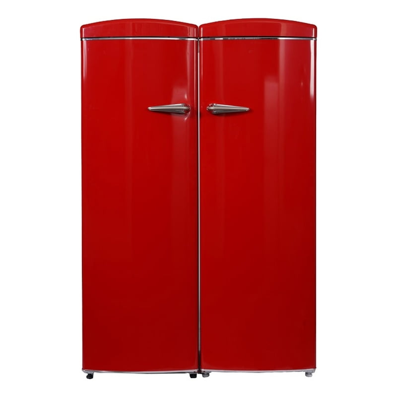 Conserv Retro RefrigeratorFreezer Set in Red