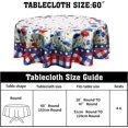 thumbnail image 3 of 4th of July Round Tablecloth 60 Inch Red Blue Flowers Poppy Patriotic Tablecloth Independence Day Memorial Day Party Table Cover for Party Dining Picnic Decor, 3 of 6