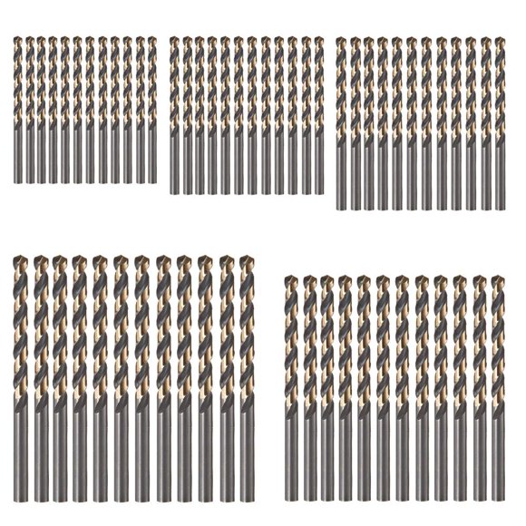 60 PCS, Black and Gold Twist Drill Bits, 1/16", 5/64", 3/32", 7/64", 1/8" [12pcs for Each]