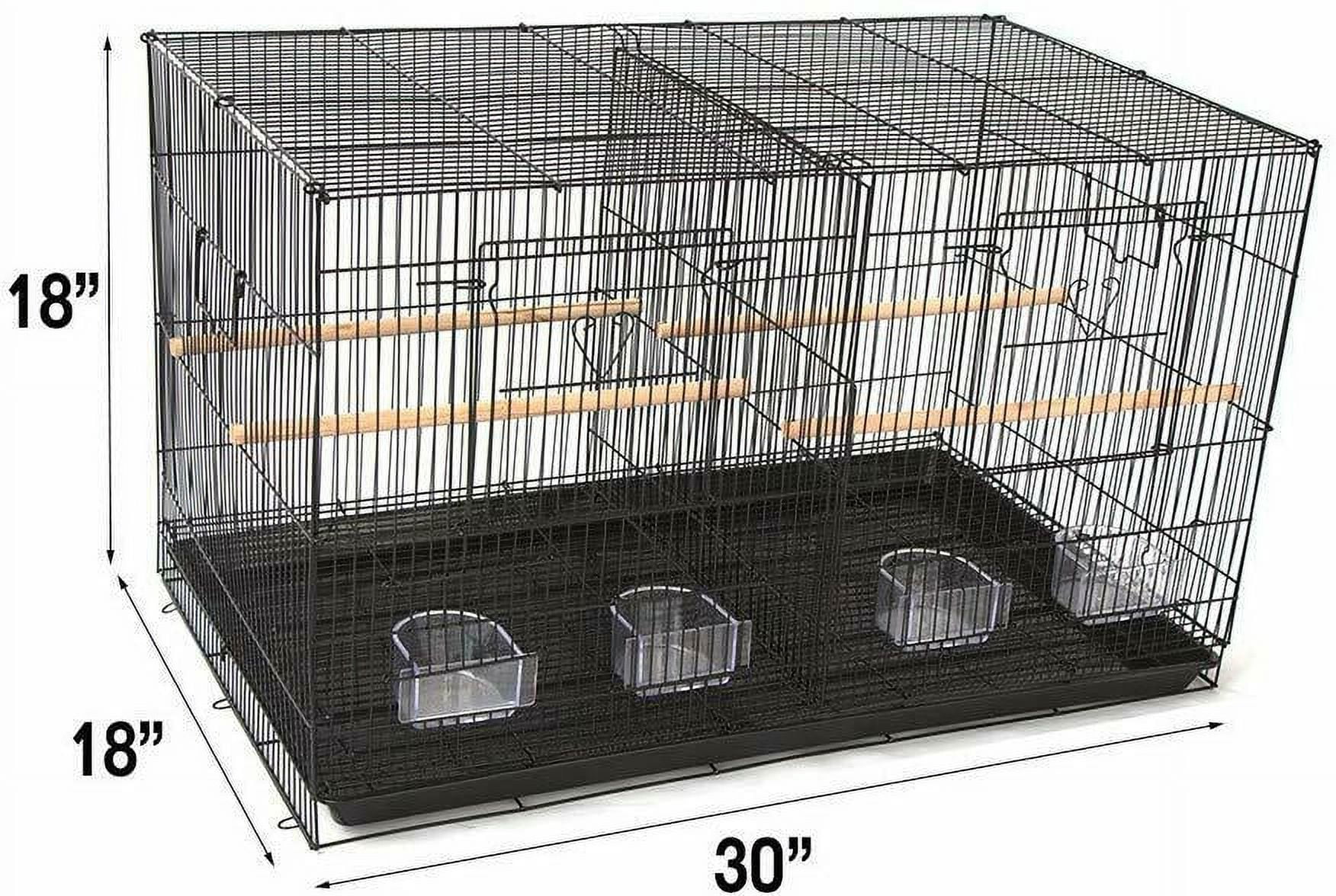 Seny Lot of 4 Breeding Bird Carrier Cage with Dividor for Parakeet Canary Finch Lover Bird Black