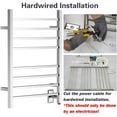 thumbnail image 4 of HEATGENE Towel Warmer, Heated Towel Warmer Rack, Wall-Mounted Hardwired/Plug-in Electric Towel Warmers for Bathroom, Hot Towel Rails - Mirror Polish, 4 of 6
