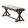 thumbnail image 2 of White Fabric Upholstery Dining Bench, Grey, 2 of 5
