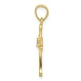 thumbnail image 2 of Solid 10k Yellow Gold CZ Cubic Zirconia Cross Pendant Charm - 23mm x 13mm, 2 of 4
