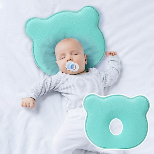 Cuna de algodón transpirable de malla 3D con soporte para el cuello, reposacabezas para cochecitos de bebé y niños pequeños