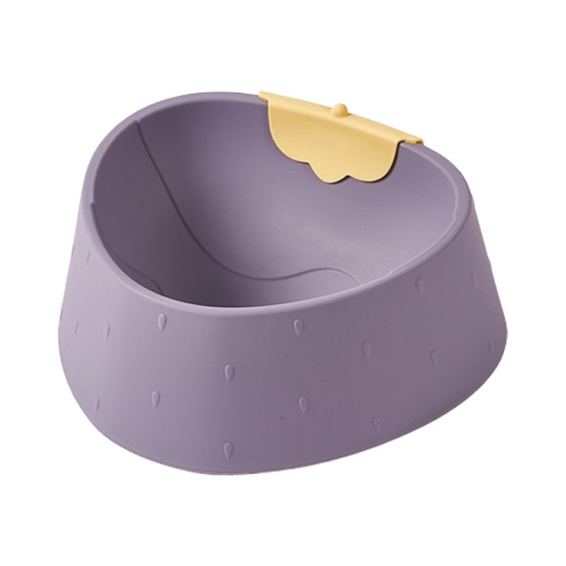 CSChome Cat Feeding Bowl Feeding Bowl Non-Slip Large Capacity Cartoon Strawberry Shape Plastic Unbreakable