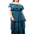 thumbnail image 4 of Vestido largo con volantes Roman Fashion 8563 Azul petroleo Talla 38, 4 of 7