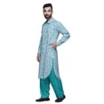 thumbnail image 3 of Atasi Mens Rayon Pathani Kurta Solid Salwar Set Printed Punjabi Kurta For Men, 3 of 5