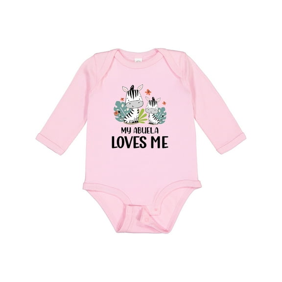 Inktastic Zebra My Abuela Loves Me Boys or Girls Long Sleeve Baby Bodysuit