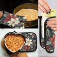 thumbnail image 5 of Yayeee Oven Mitts and Pot Holder Set of 2 Heat Resistant Kitchen Gloves Baking Hot Pad, White Christmas Leaves, 5 of 5
