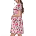 thumbnail image 2 of Easygdp Garden Gnomes para Vestido Transpirable de Mujer, Vestido Suelto de Manga Corta con Pliegues y Bolsillos para el Verano, 2 of 6