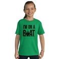 thumbnail image 4 of On A Boat Fishing Cruise Ship Angler Crewneck T Shirts Boy Girl Teen Brisco Brands XS, 4 of 6