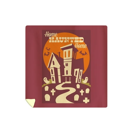 Haunted House - Retro Halloween - Lantern Press Artwork (88x88 Queen Microfiber Duvet Cover)