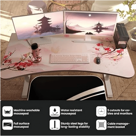 Arozzi - Arena Ultrawide Curved Gaming Desk - Sakura
