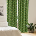 thumbnail image 2 of Ambesonne Boho Green Window Curtains, Abstract Retro Artwork, Each 28" W x 95" L, Charcoal Grey Mustard, 2 of 4