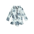 thumbnail image 2 of xiaxaixu Maillot de Bain une Pièce Tie-dye pour Filles, Manches Longues Col Rond avec Fermeture Éclair, 2 of 9