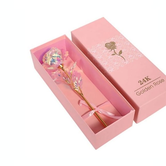 Eky 24K Gold Rose Artificial Forever Flowers,Gold Plated Rose Flower with Gift Box for Mothers Day Mom Gifts,Galaxy Rose Glass Flowers Forever Eternal Roses Artificial Flowers Gifts for Lovers