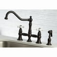thumbnail image 4 of Kingston Brass KS3275PXBS Restoration Bridge Kitchen Faucet with Brass Side Sprayer, Oil Rubbed Bronze, 4 of 8
