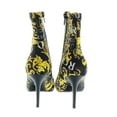 thumbnail image 4 of Versace Jeans Couture Black Gold Baroque Print Cap Toe High Heel Boots-6 for womens, 4 of 4