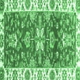 thumbnail image 1 of Ahgly Company Machine Washable Indoor Square Abstract Emerald Green Modern Area Rugs, 8' Square, 1 of 4