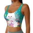 thumbnail image 2 of Fotbe Happy easter Sujetador Deportivo Largo sin Aros para Mujer con Almohadillas y Soporte Medio, Transpirable y Absorbente, Camiseta Tipo Chaleco o Tank Top-Medium, 2 of 8