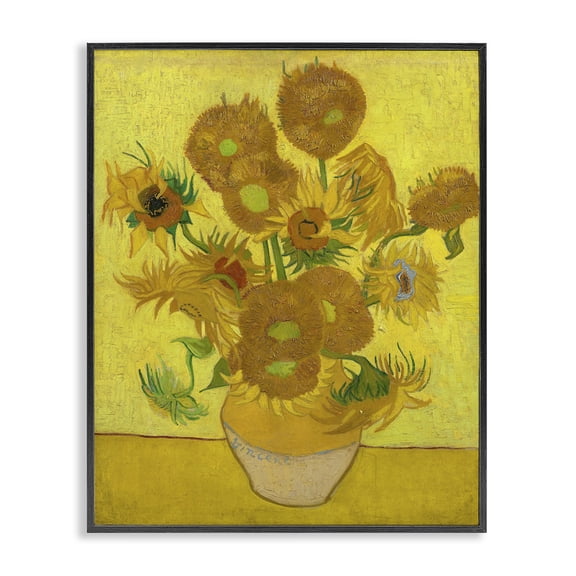 Stupell Industries Traditional Van Gogh Sunflowers Post Impressionist Black Framed Giclee Art, 16 x 20, by Vincent Van Gogh