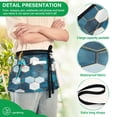 thumbnail image 4 of Yayeee Waist Apron with Pockets for Cooking Waterproof Half Server Aprons, Dark Blue Hexagon Patterns, 4 of 7