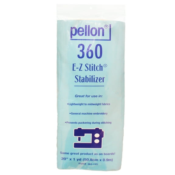 Pellon E-Z Stitch Embroidery Sewing Fabric Stabilizer. White. 20" x 1 Yard Precut Package