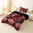 thumbnail image 2 of Erosebridal Red Flowers Magical Dragon Boy Twin Comforter Sets 3-Piece,Abstract Vintage Floral Animal Bedding Set For Teens Girls,Black Reversible, 2 of 6