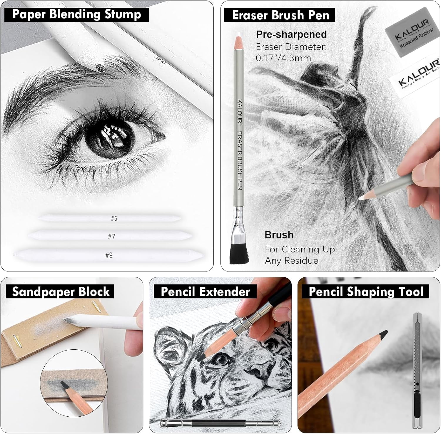 39pcs Drawing Pencil Set, Professional Sketching Kit with Graphite, Charcoal & Sketch Pencils for Drawing, Complete Drawing Kit for Artists & Beginners