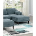 thumbnail image 2 of Living Room Classic 5pc Modular Sectional set 1x Armless Chair 2x Corner Wedge 2x Ottoman Mineral Morgan Fabric Cushion Couch, 2 of 9