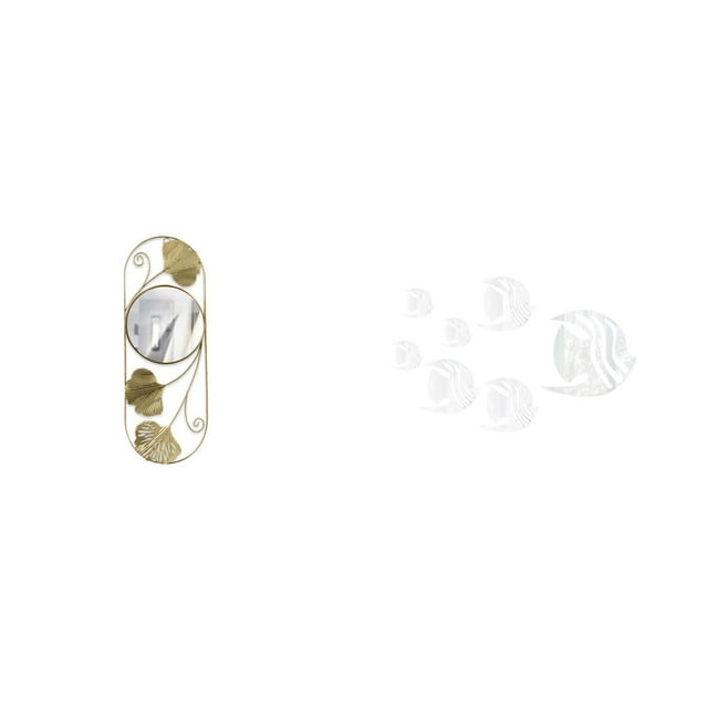 Espejo de pared,Espejo decorativo nórdico para colgar en la pared,Adhesivo de pared,Vinilos decorativos de peces para pared,dormitorio,sala de estar u oficina,Adhesivos de pared de espejo