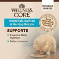 thumbnail image 2 of Wellness CORE Natural Grain Free Wet Canned Cat Food, Whitefish, Salmon & Herring, 5.5-Ounce Can (Pack of 24), 2 of 9