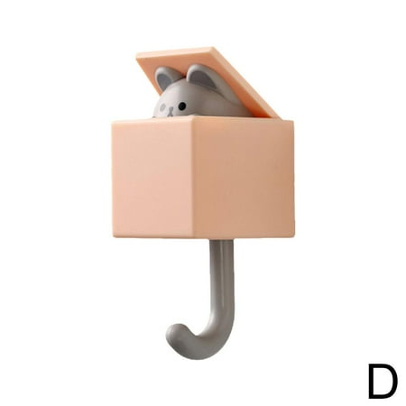 

Creative Adhesive Coat Hook Cute Cat Key Holder Hook Cute Pet Hooks Wall Decor Q6O4