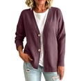 thumbnail image 6 of Junboys Women's Button Front Color Cardigan - Long Sleeve Knit, Fall Cardigan for Women, Soft Cashmere, Everyday, 6 of 6