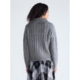 thumbnail image 3 of Free Assembly Women's and Women's Plus Bib Collar Sweater, Midweight, Sizes XS-4X, 3 of 5