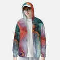 thumbnail image 2 of Gaeub Colorful Abstract Waves Men's and Women's UPF 50+ Long-Sleeved Sun Protection Clothing, Fishing Shirt Long Sleeve Zip-Small, 2 of 7