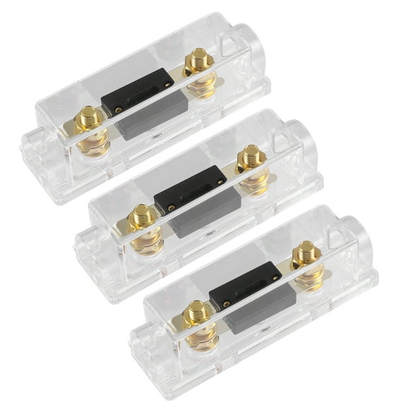 3pcs Vehicle Transparent 100 Amp ANL Fuse with In-Line Holder Electrical Protection Fusible