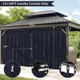 thumbnail image 3 of Pakunoda 4 Panel Outdoor Curtains for 10' X 13' Gazebo, Waterproof Outdoor Privacy Curtain Panel set of 4, Navy Blue(Curtain Only), 3 of 8