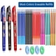 thumbnail image 2 of Juego de bolígrafos de Gel borrables de tinta multicolor, varilla de 0,5mm, recargas, mango lavable, papelería, escuela, oficina, suministros de escritura, 2 of 4