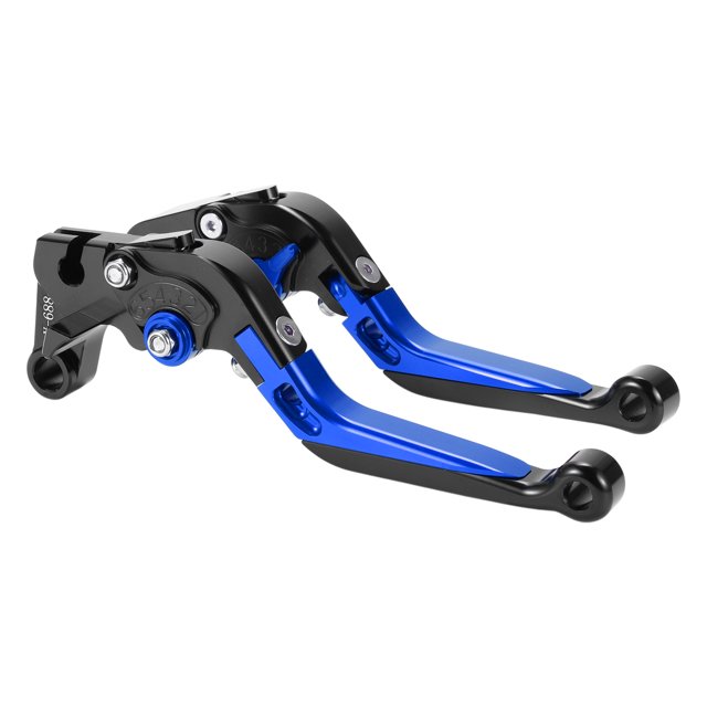 Palancas de freno y embrague cortas largas para Yamaha YZF R1 09-14, palanca de freno ajustable en 6 posiciones, aleación de aluminio, cabeza negra, mango azul