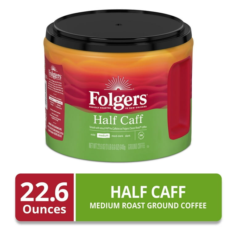 Coffee, Half Caff, 22.6 oz Canister Coffee, Half Caff, 22.6 oz Canister