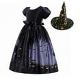 thumbnail image 2 of 5-10T Girls Witch Cosplay Dress Halloween Pumpkin Fancy Princess Dress, 2 of 7